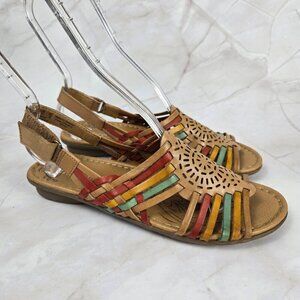 Naturalizer Size 8 "Wendy" N5 Comfort Huracha Sandals Hook & Loop Adj Back Strap